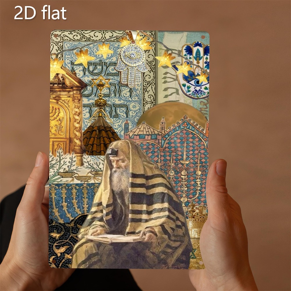 Art & Craft Fair - CIFBUY Vintage Jewish Elder Reading Aluminum