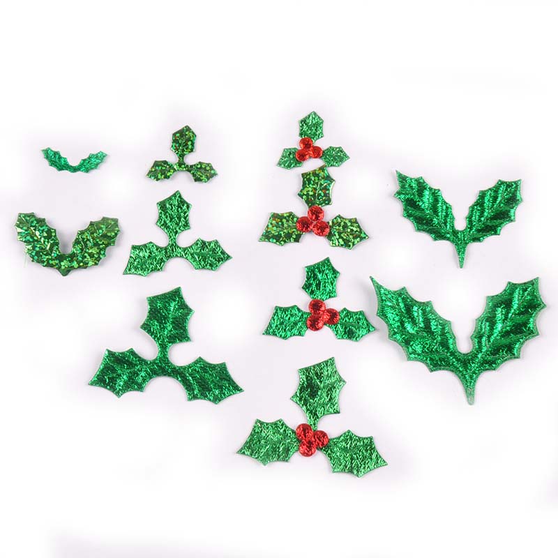 Art Craft New Year - 100Pcs 25-60mm Christmas Tree Leaves Sticker