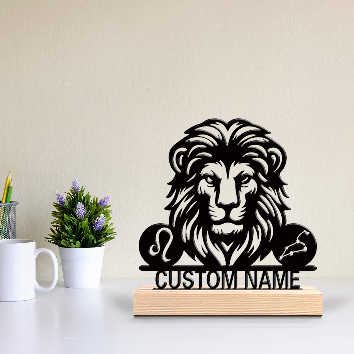 Art Craft Lion - 1pc lion Personalized Name Metal Statue