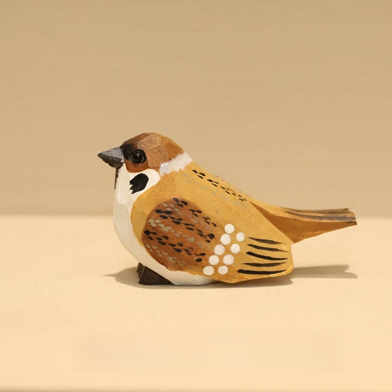 Art Craft New Year - 1PC Wooden Bird Statue Miniature Animals