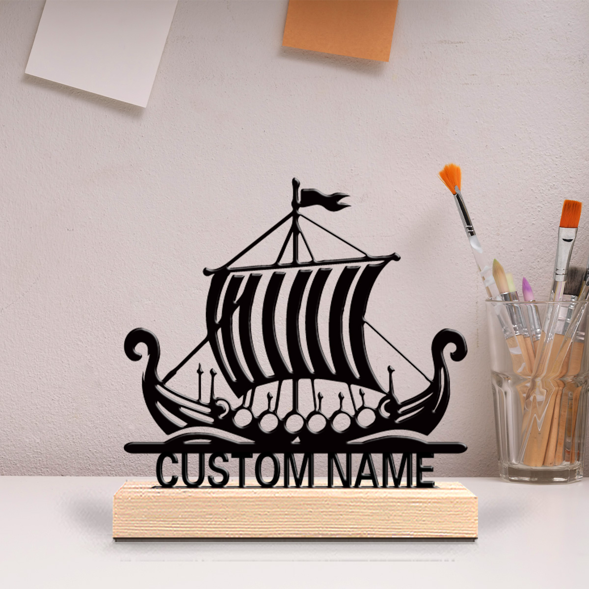 Art Craft Names - 1pc Creative Sailboat Customizable Name Metal
