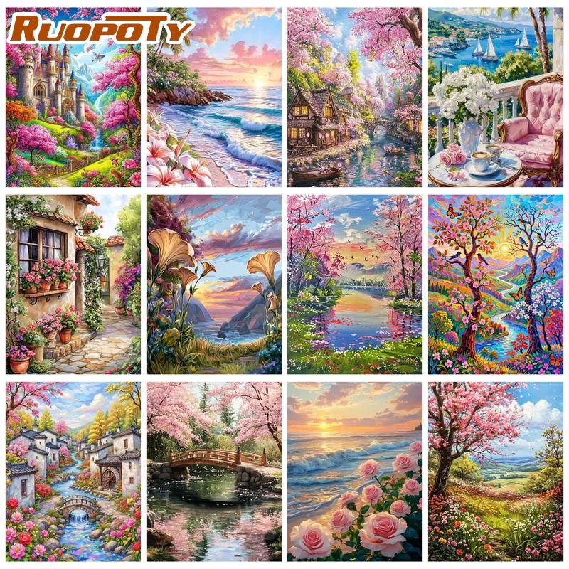 RUOPOTY Sunset Beach Paint By  - Art Craft Ideas Easy recension och pris
