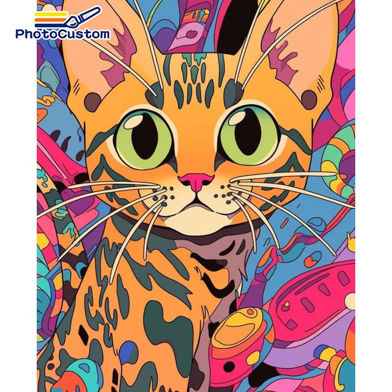 PhotoCustom Ginger Cat Paintin - Art Craft Ideas Easy recension och pris