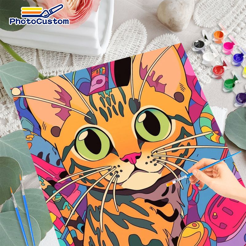 PhotoCustom Ginger Cat Paintin - Art Craft Ideas Easy recension och pris