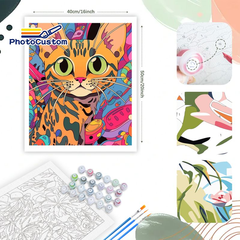 PhotoCustom Ginger Cat Paintin - Art Craft Ideas Easy recension och pris