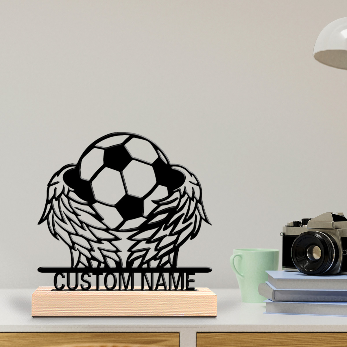 1pc Wing Soccer Custom Text Ti - Art Craft Wood recension och pris