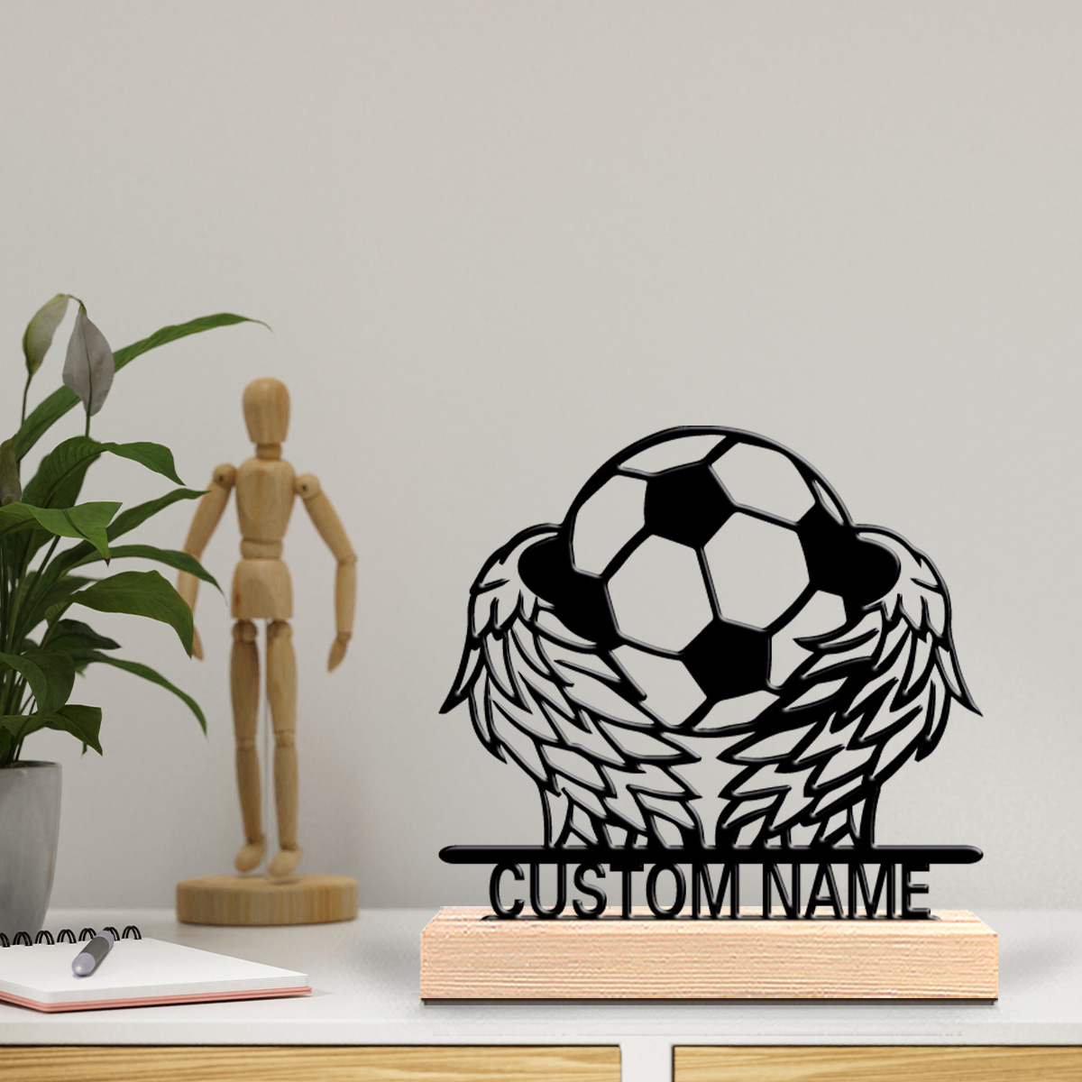 1pc Wing Soccer Custom Text Ti - Art Craft Wood recension och pris