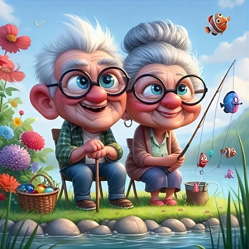 Grandparents Fishing Diamond P - Art Craft Website recension och pris