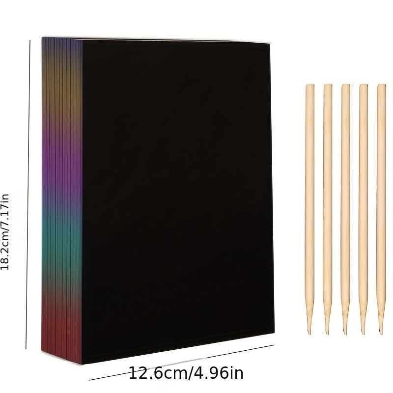 50 pcs Scratch Paper Kids Rain - Art Craft Rainbow recension och pris