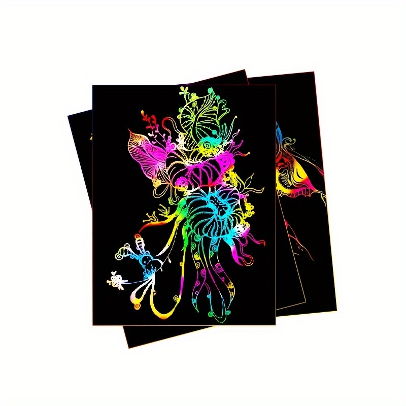 50 pcs Scratch Paper Kids Rain - Art Craft Rainbow recension och pris