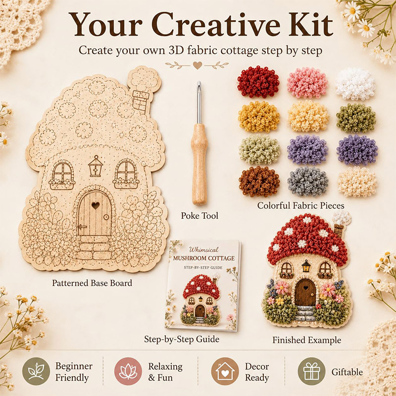 3D Mushroom House Poke Art DIY - Art Craft Home recension och pris