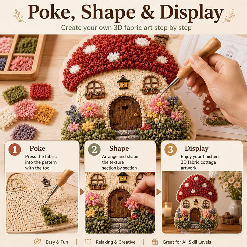 3D Mushroom House Poke Art DIY - Art Craft Home recension och pris