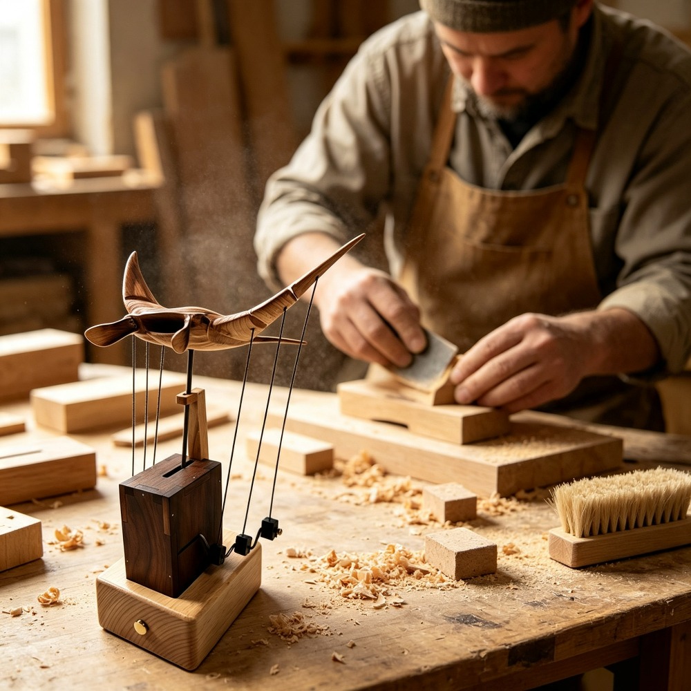 1Set Wood Manta Ray Automata M - Art Craft New Year recension och pris