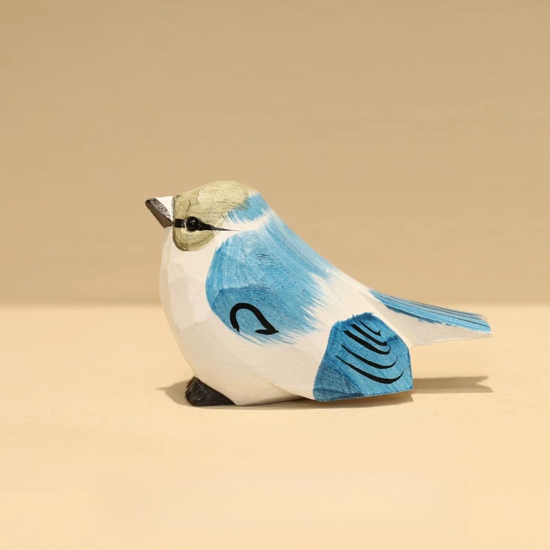 1PC Wooden Bird Statue Miniatu - Art Craft New Year recension och pris