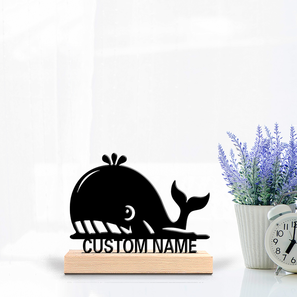 1pc Abstract whale Customized  - Art Craft Names recension och pris