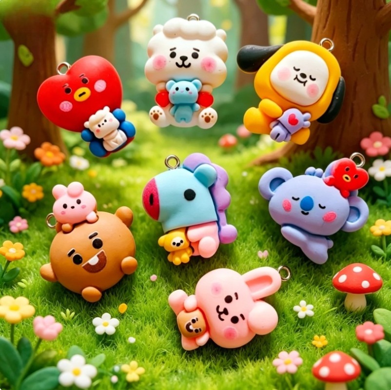 7pcs BT21 Resin Cartoon Charm  - Art Craft Resin recension och pris