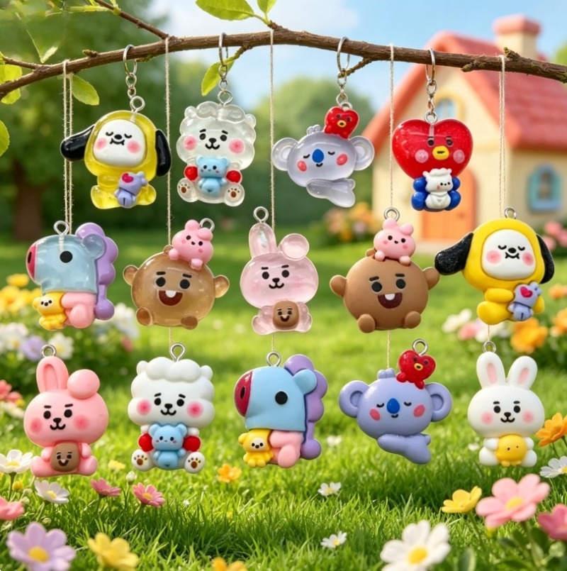 7pcs BT21 Resin Cartoon Charm  - Art Craft Resin recension och pris