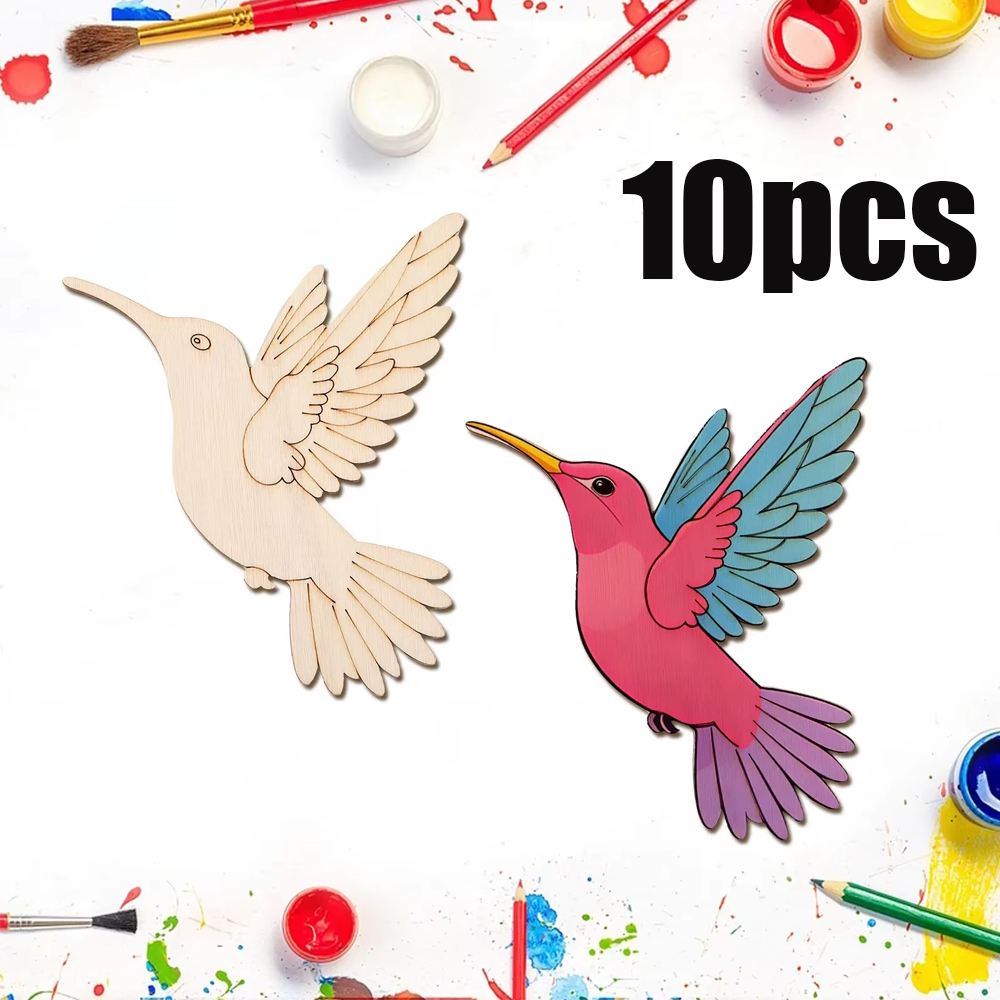 10pcs Unfinished Wood Animal B - Art Craft Wood recension och pris