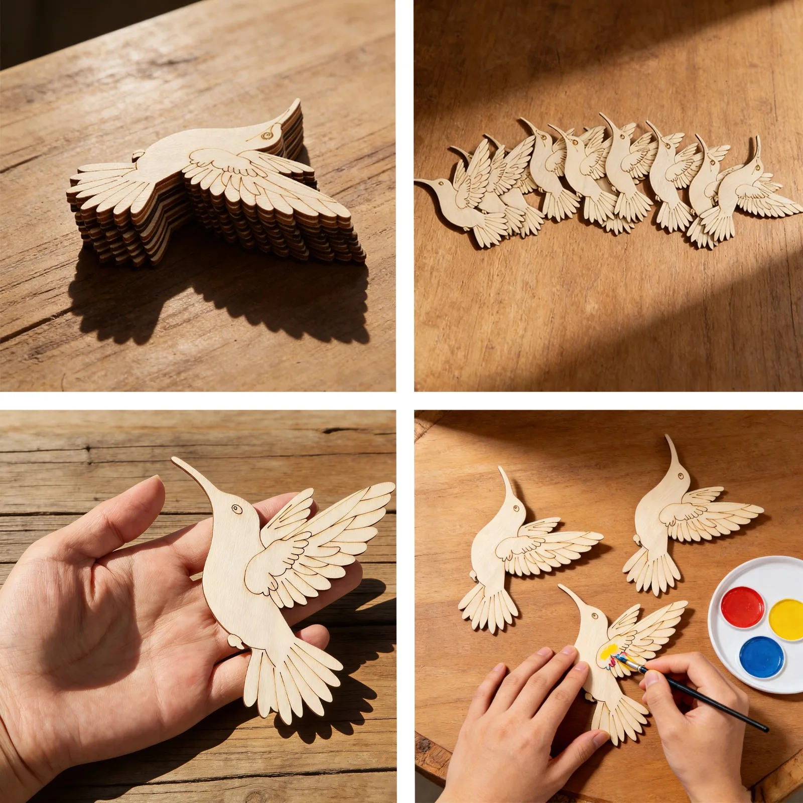 10pcs Unfinished Wood Animal B - Art Craft Wood recension och pris