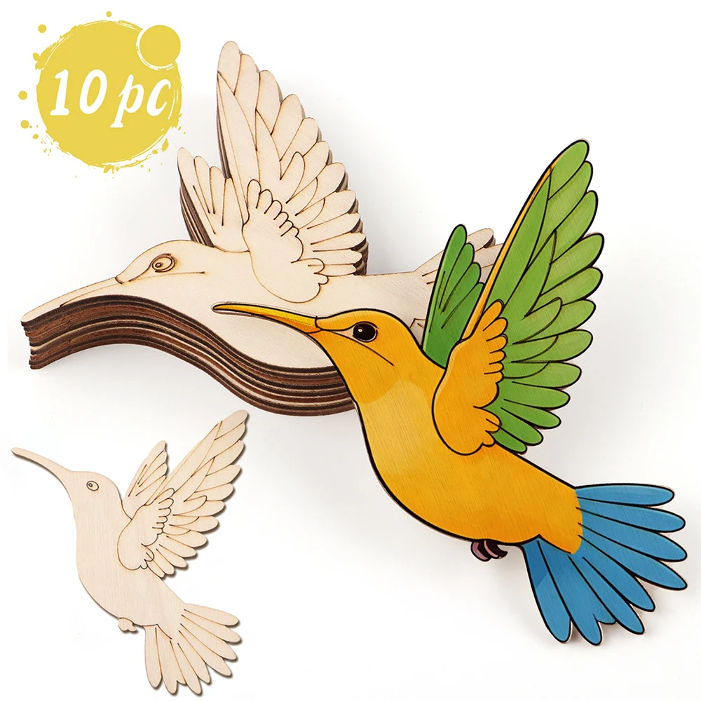 10pcs Unfinished Wood Animal B - Art Craft Wood recension och pris
