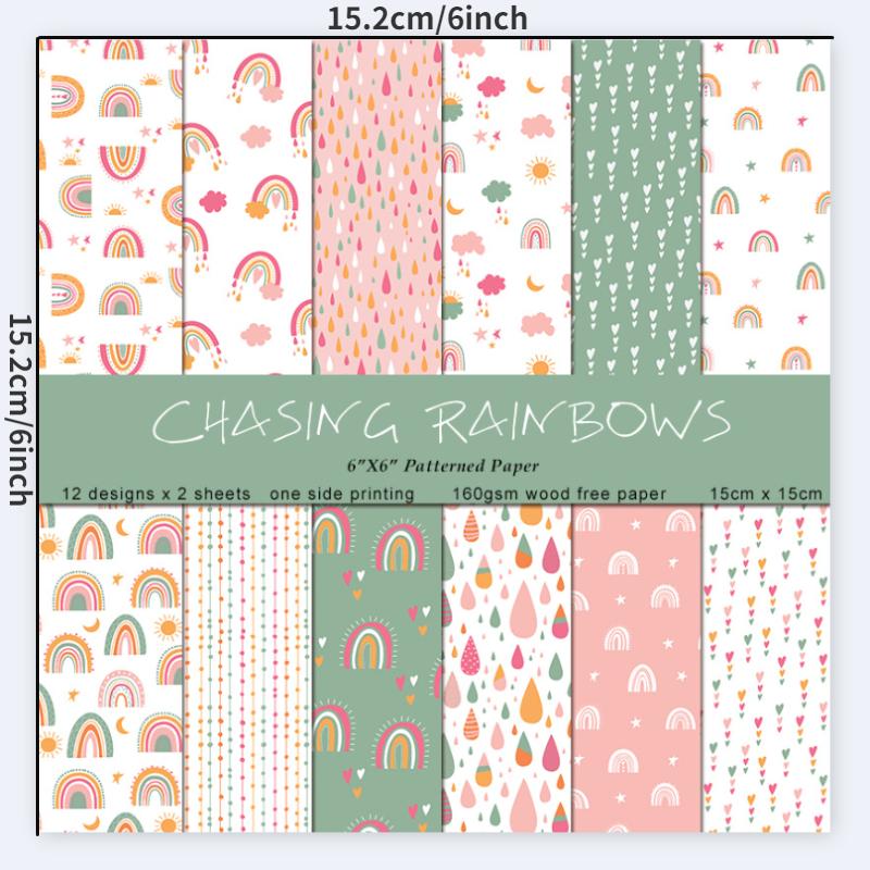24 Sheets/Set Rainbow Craft Pa - Art Craft Rainbow recension och pris