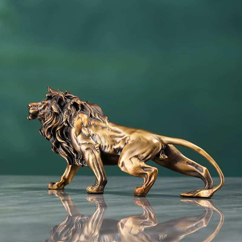 Copper Lion Sculpture Ornament - Art Craft Lion recension och pris