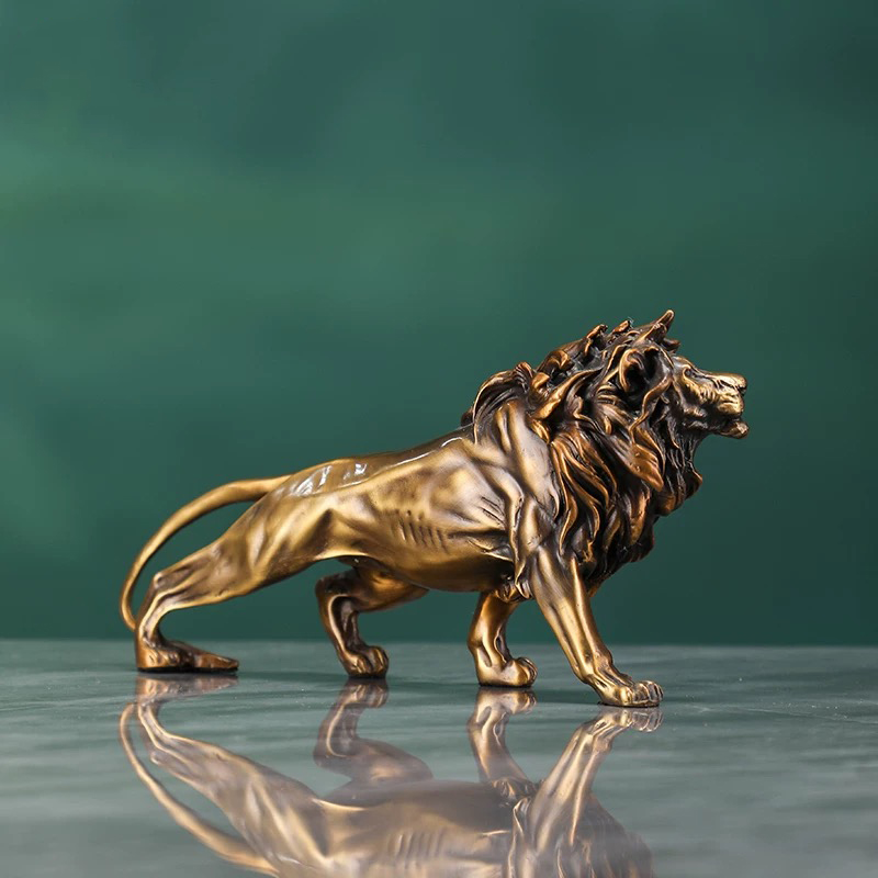 Copper Lion Sculpture Ornament - Art Craft Lion recension och pris
