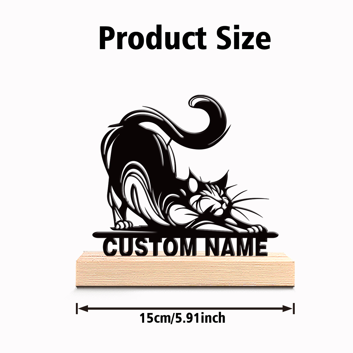 1pc Modern CAT Custom Text Met - Art Craft Wood recension och pris