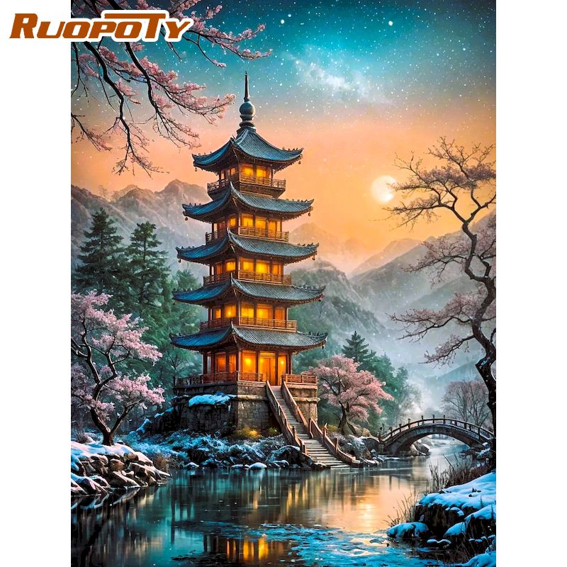 RUOPOTY Pagoda Diamond Paintin - Art Craft Room Ideas recension och pris