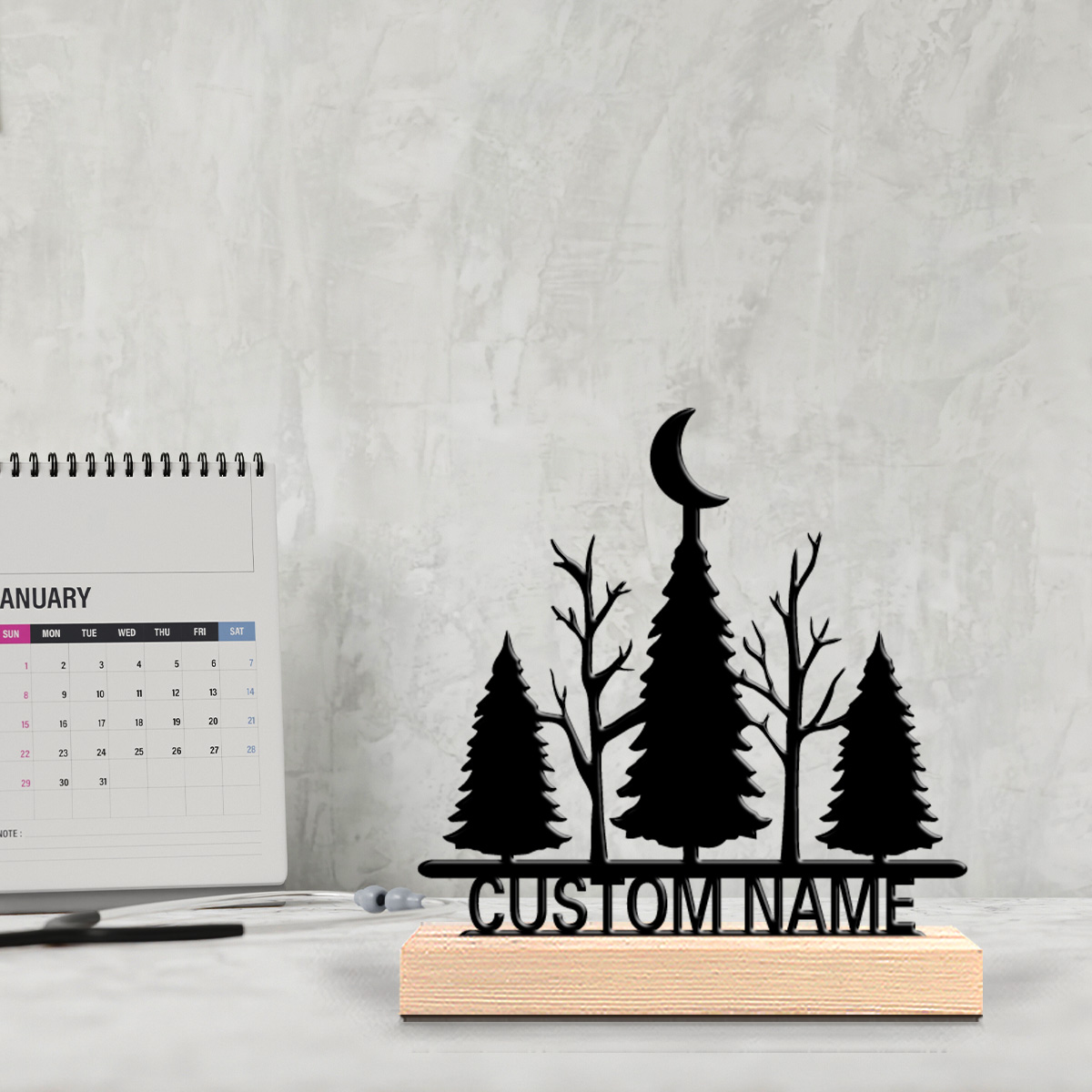 1pc Minimalist moon tree Custo - Art Craft Wood recension och pris