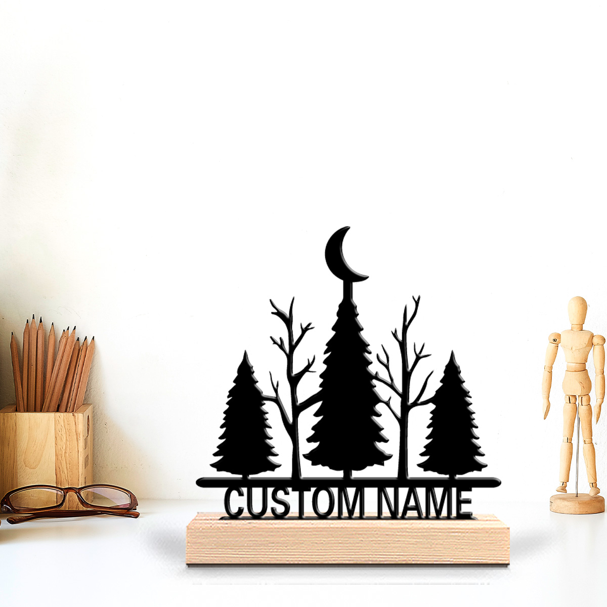 1pc Minimalist moon tree Custo - Art Craft Wood recension och pris