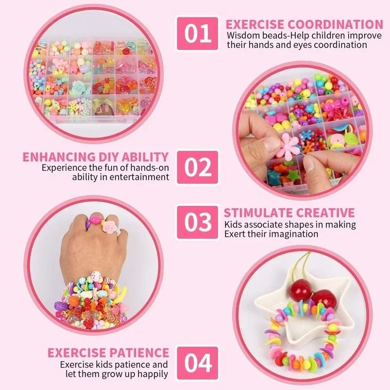 Girls DIY Bead Set Jewelry Mak - Art Craft Rainbow recension och pris